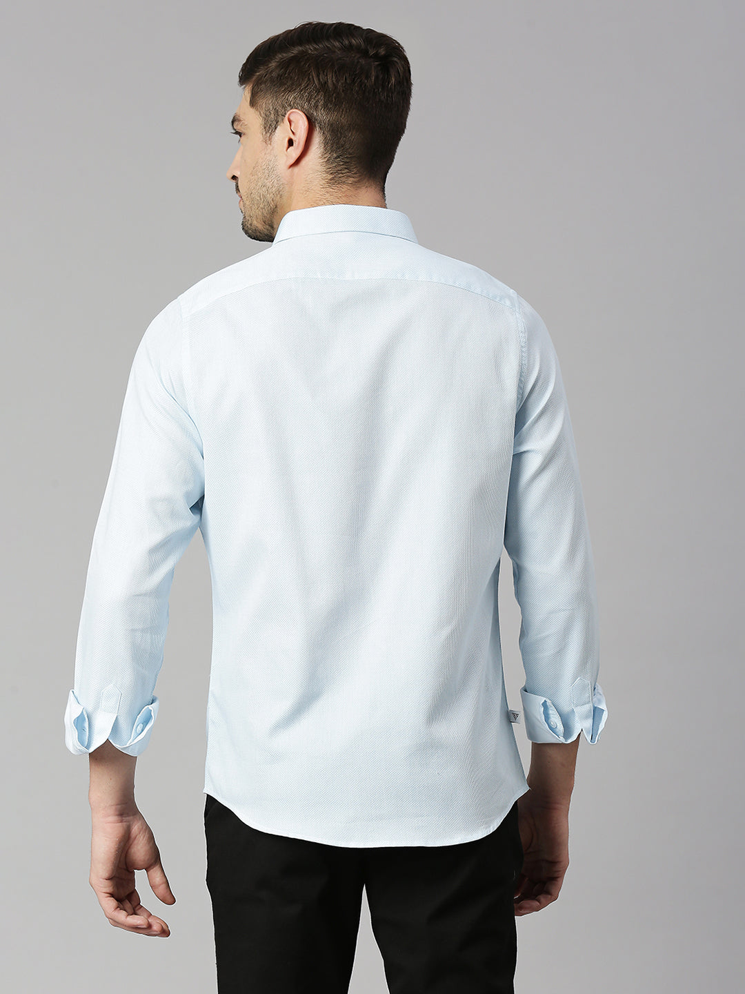 Thomas Scott Men White 1 Cricket Club Collection Slim Fit Long Sleeves Spread Collar Micro Checks 100% Cotton Casual Shirt