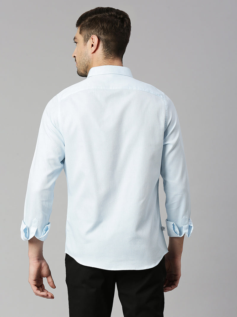 Thomas Scott Men White 1 Cricket Club Collection Slim Fit Long Sleeves Spread Collar Micro Checks 100% Cotton Casual Shirt