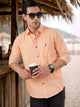 Thomas Scott Men Orange Premium Slim Fit Long Sleeves Spread Collar Solid Cotton Twill Casual Shirt