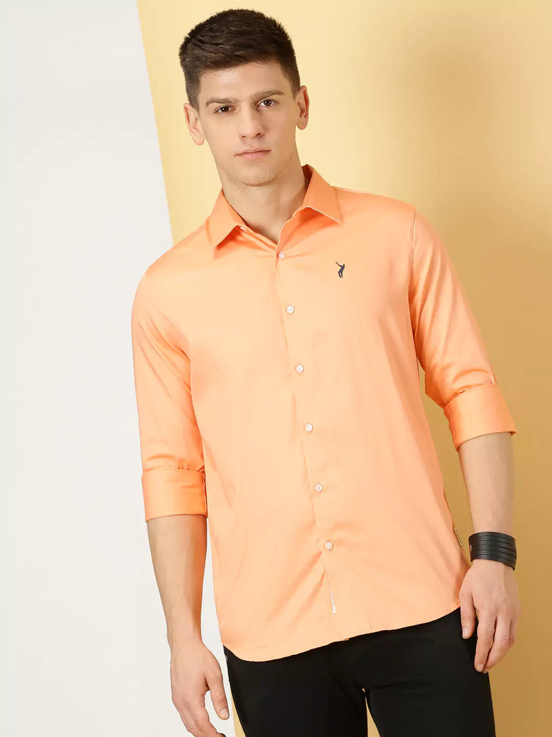 Thomas Scott Men Classic Slim Fit Spread Collar Casual Shirt