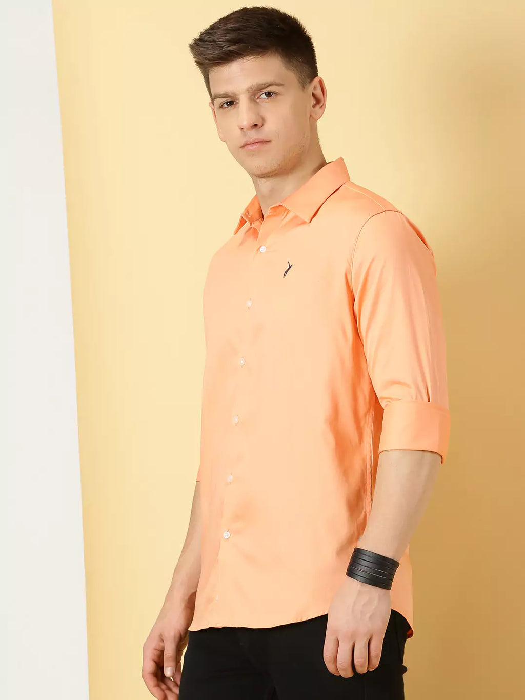 Thomas Scott Men Classic Slim Fit Spread Collar Casual Shirt