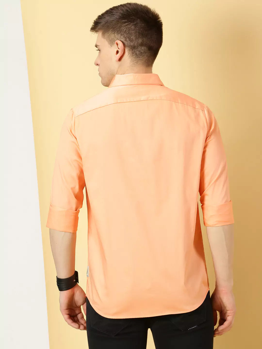 Thomas Scott Men Classic Slim Fit Spread Collar Casual Shirt