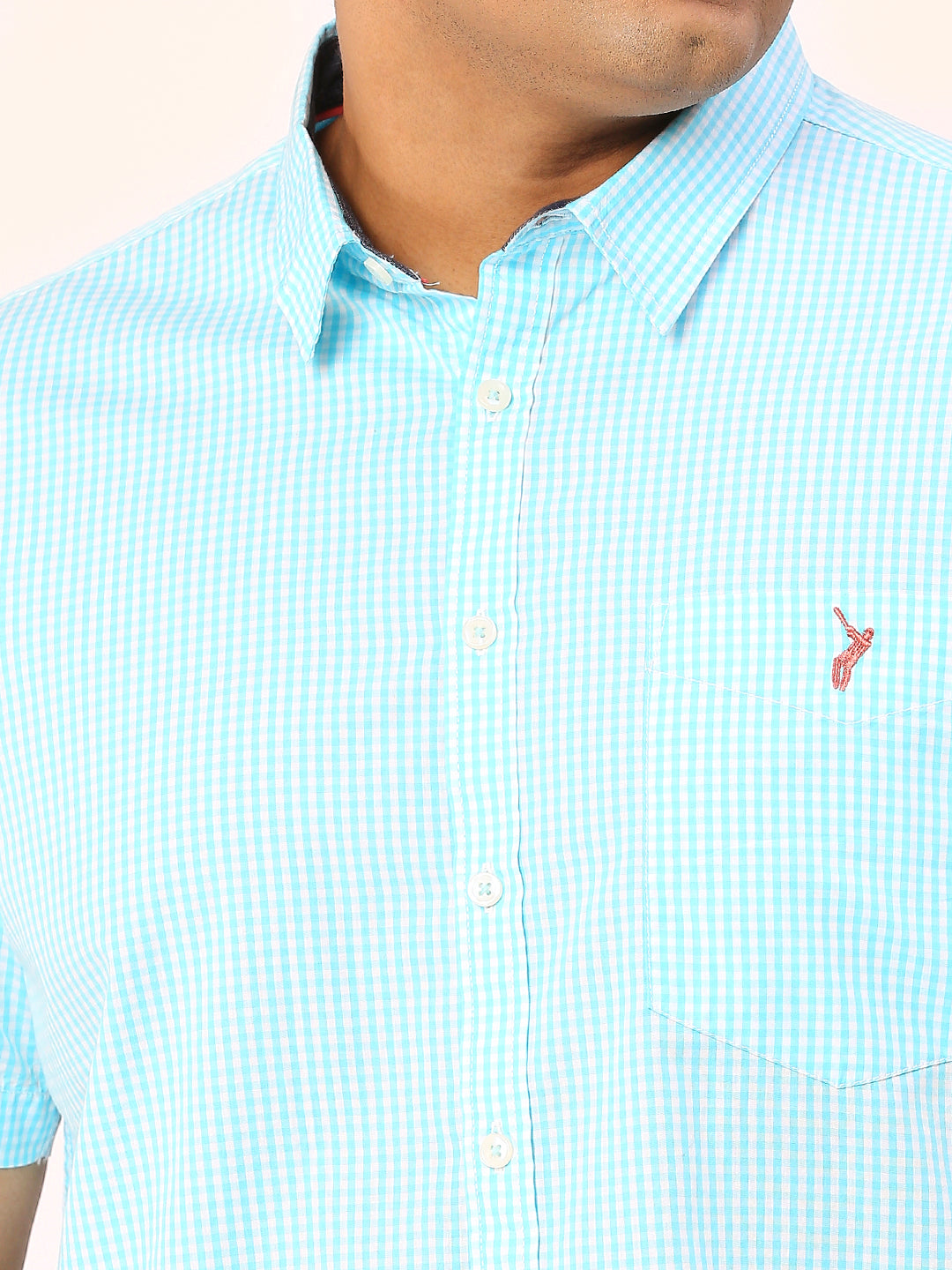 Thomas Scott Men Plus Size Standard Opaque Micro Checks Cotton Casual Shirt