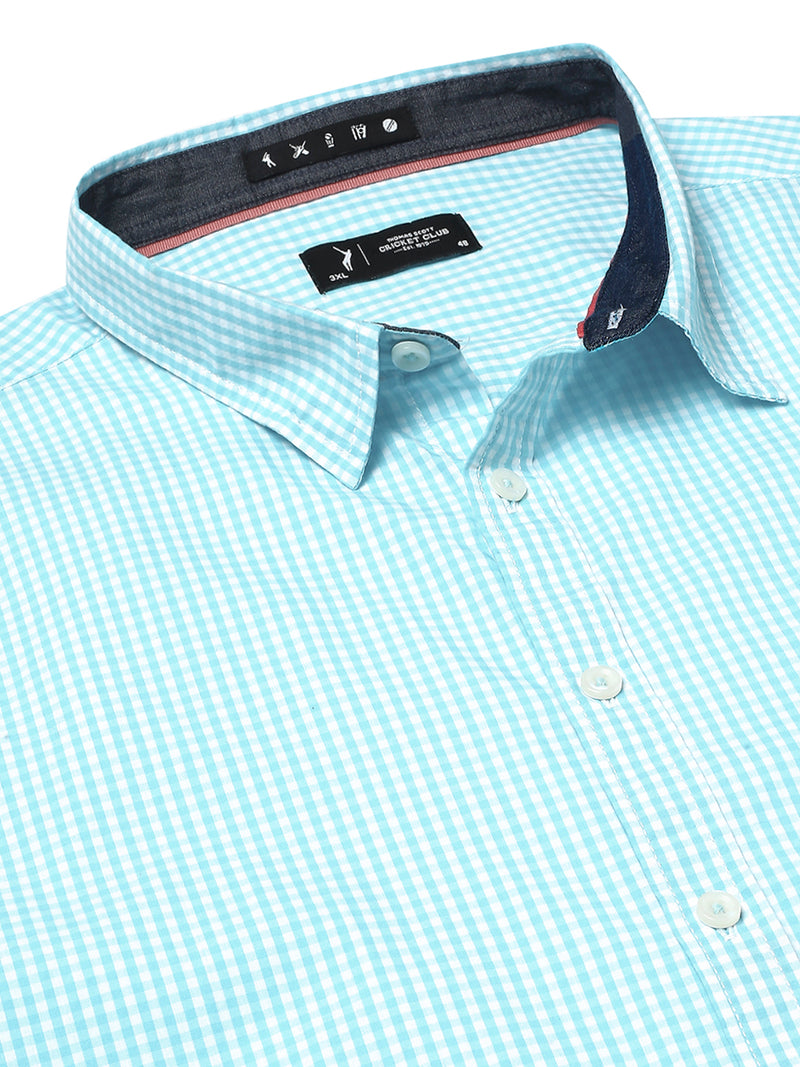 Thomas Scott Men Plus Size Standard Opaque Micro Checks Cotton Casual Shirt