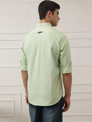 Pista Premium Regular Fit Button-Down Collar Solid Pure Cotton Casual Shirt For Men