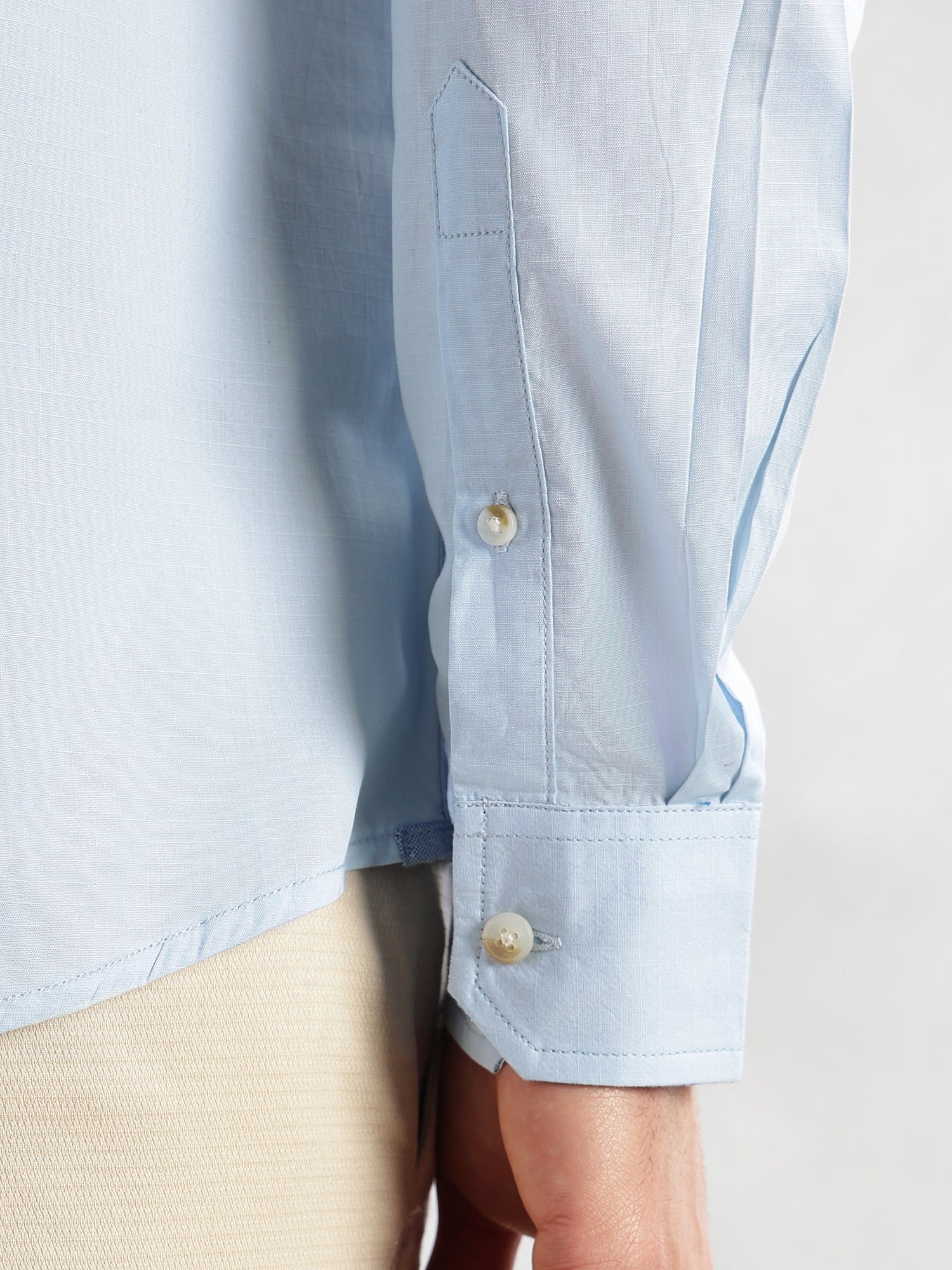 Thomas Scott Men Blue Cricket Club Collection Slim Fit Long Sleeves Spread Collar Solid Cotton Casual Shirt