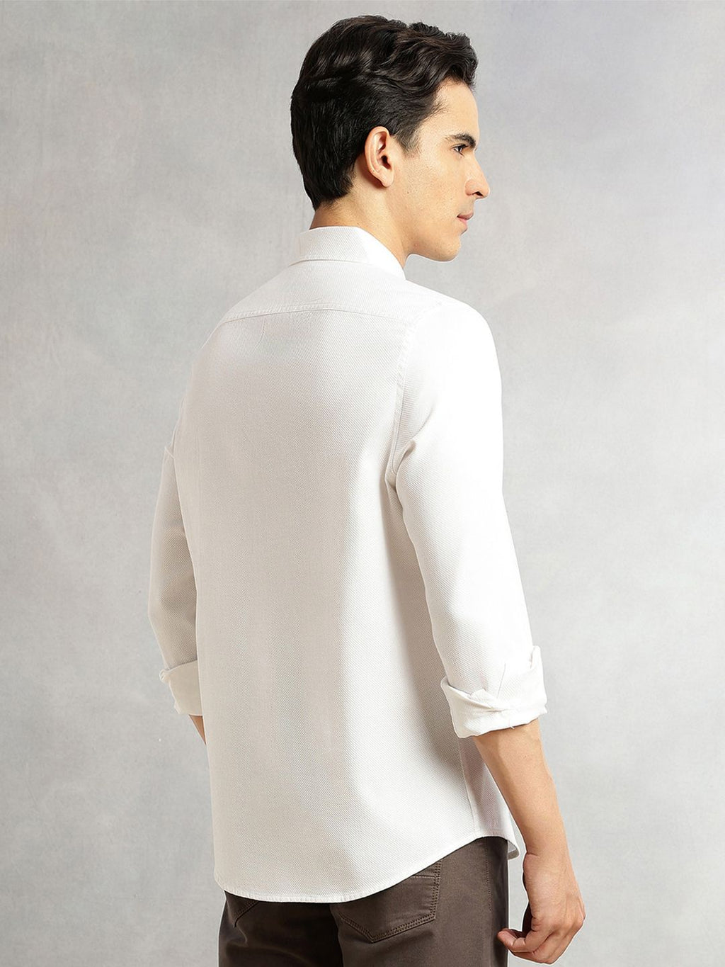 White Cricket Club Collection Men Slim Fit Cotton Casual Shirt For Men-Dual Flap Pocket