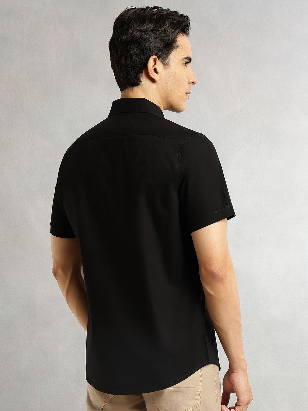 Black Men Cricket Club Collection Premium Slim Fit Casual Shirt For Men-Dual Flap Pockets With Short Sleeves