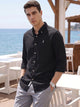 Black Premium Regular Fit Long Sleeves Button Down Collar Cotton Casual Shirt For Men
