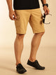 Thomas Scott Men Khaki Straight Fit Mid Rise Solid Cargo Shorts
