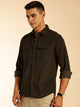 Thomas Scott Men Olive Slim Fit Long Sleeves Corduroy Casual Shirt