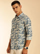 Multi Regular Fit Long Sleeves Abstract Printed Pure Cotton Casual Shirt For Men