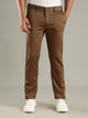 Khaki Straight Fit Mid-Rise Solid Chinos Trouser For Men