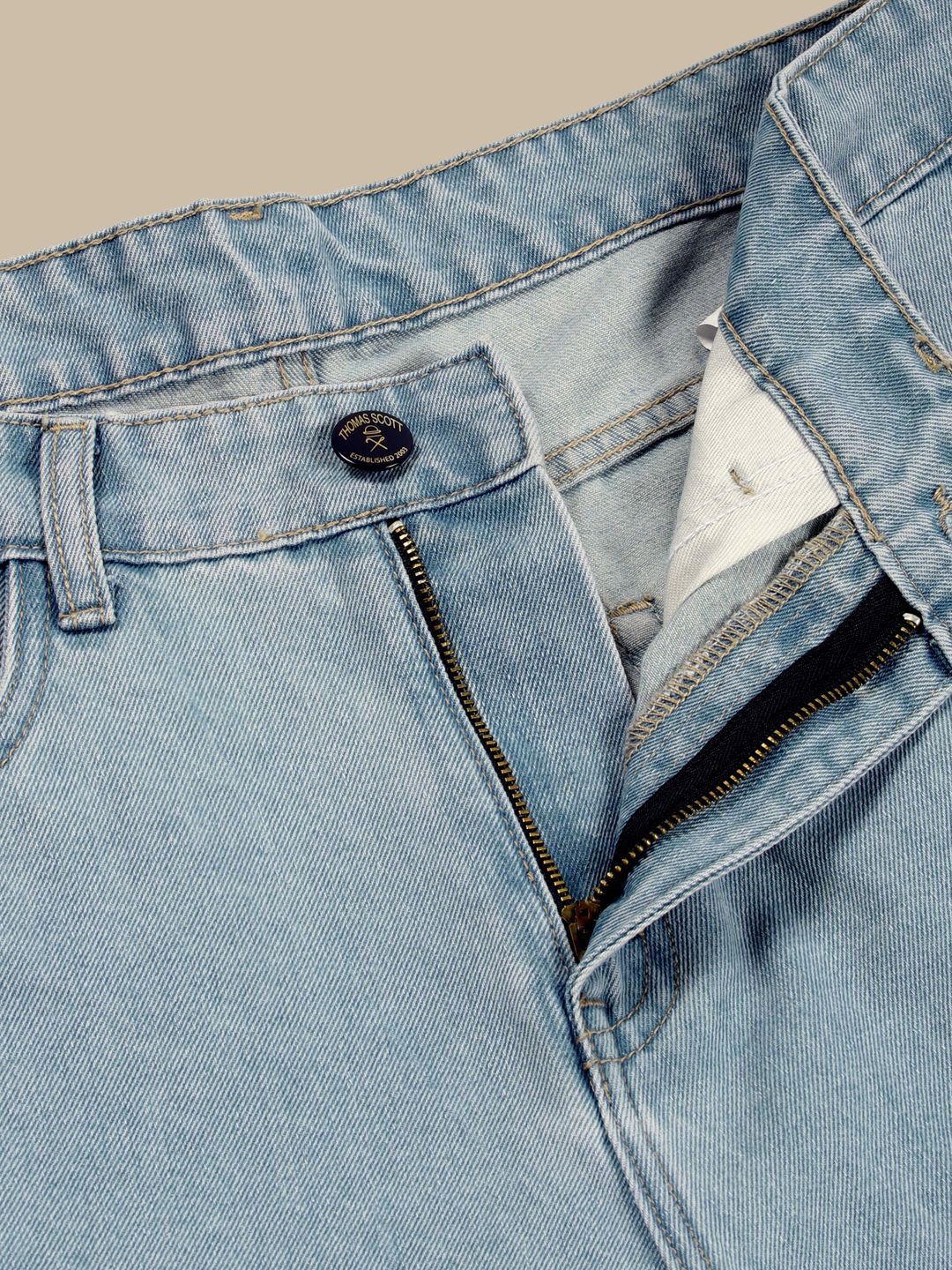 Blue Classic Bootcut Fit Clean Look Non Stretchable Jeans For Men
