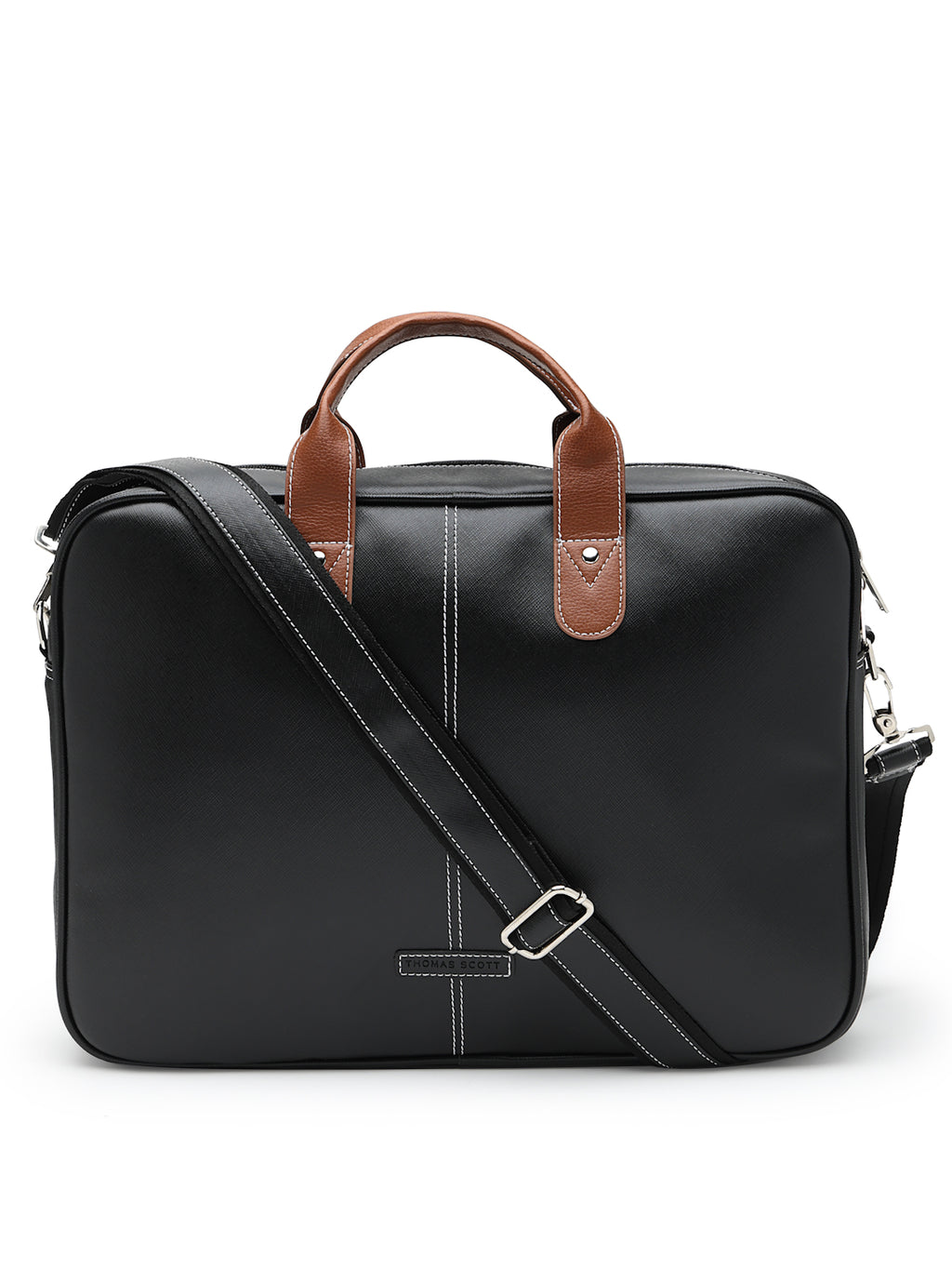 Thomas Scott Men Textured PU Laptop Bag