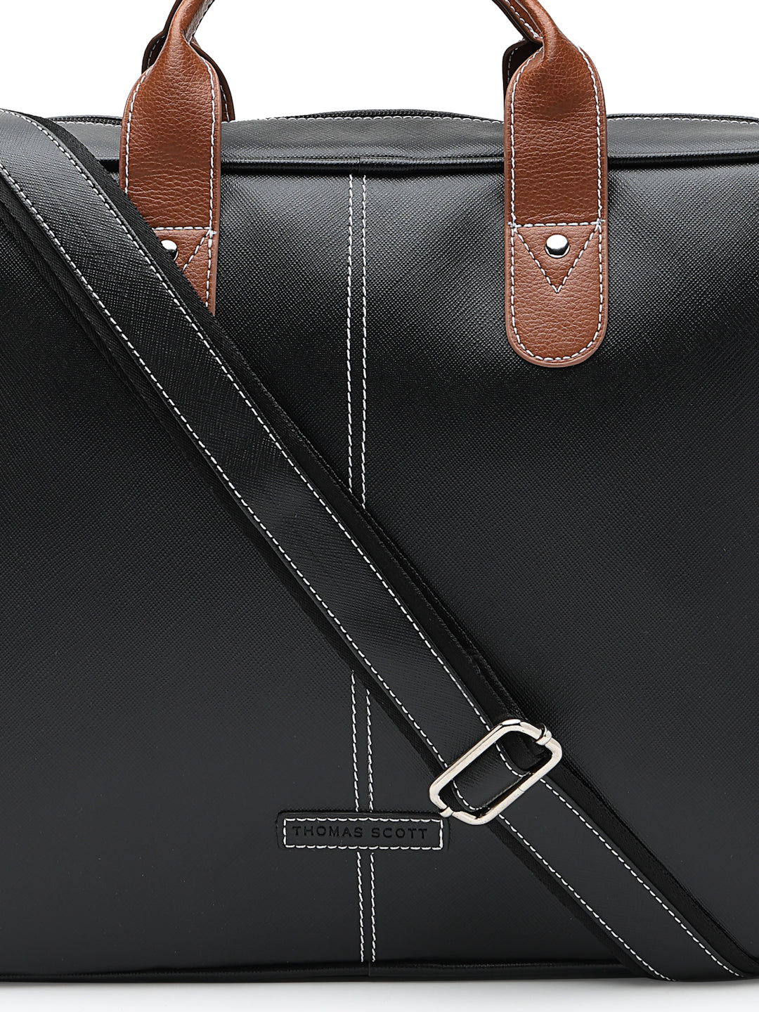 Thomas Scott Men Textured PU Laptop Bag