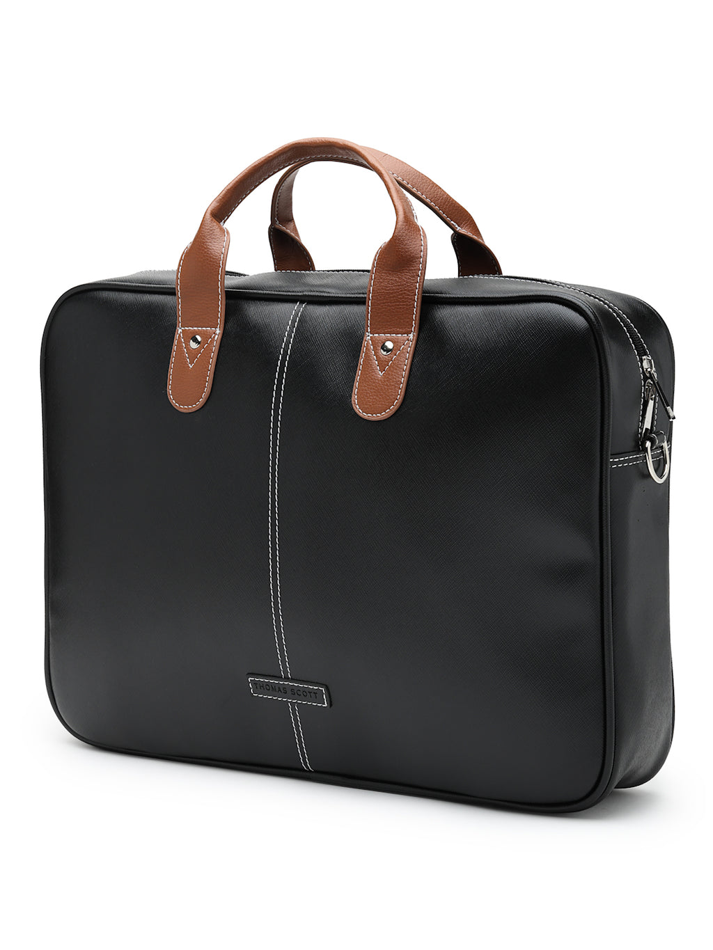 Thomas Scott Men Textured PU Laptop Bag