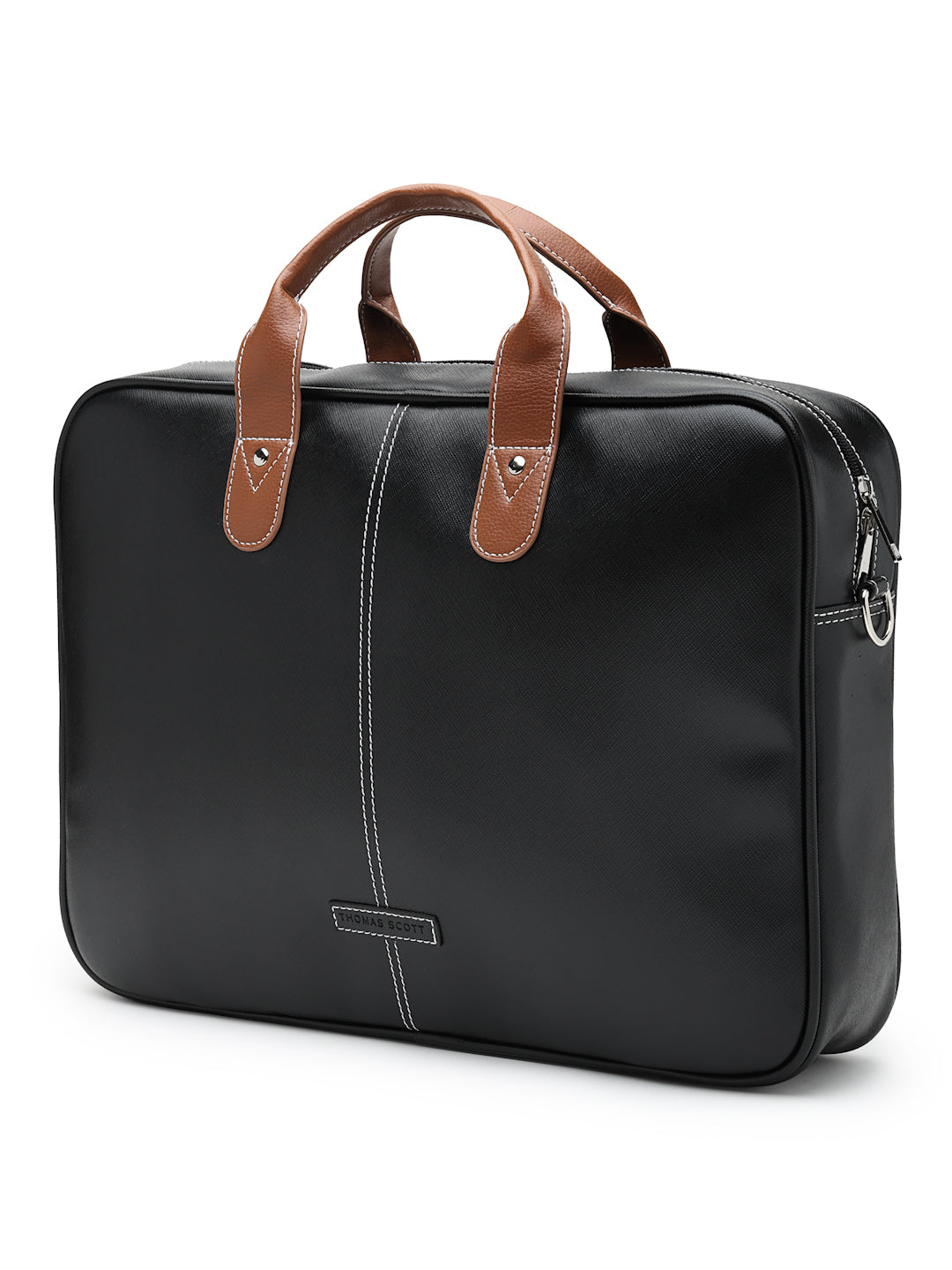 Thomas Scott Men Textured PU Laptop Bag