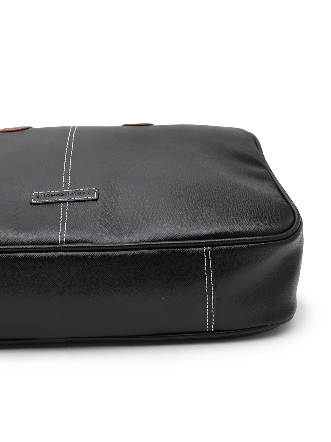 Thomas Scott Men Textured PU Laptop Bag