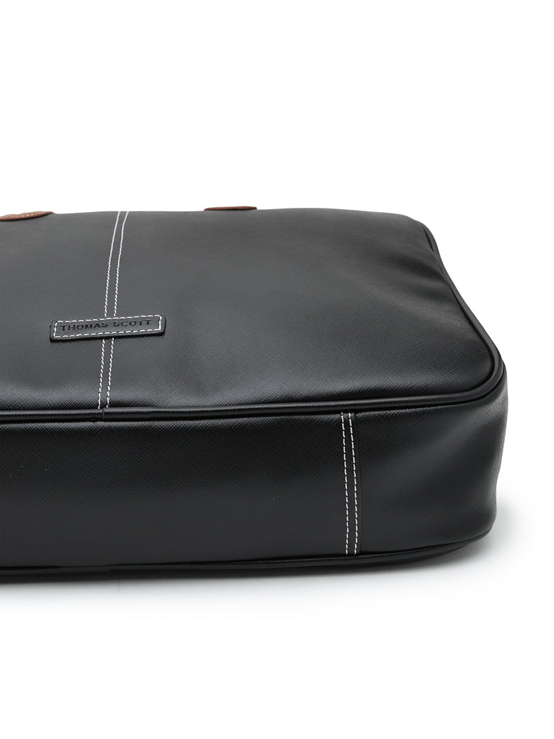 Thomas Scott Men Textured PU Laptop Bag