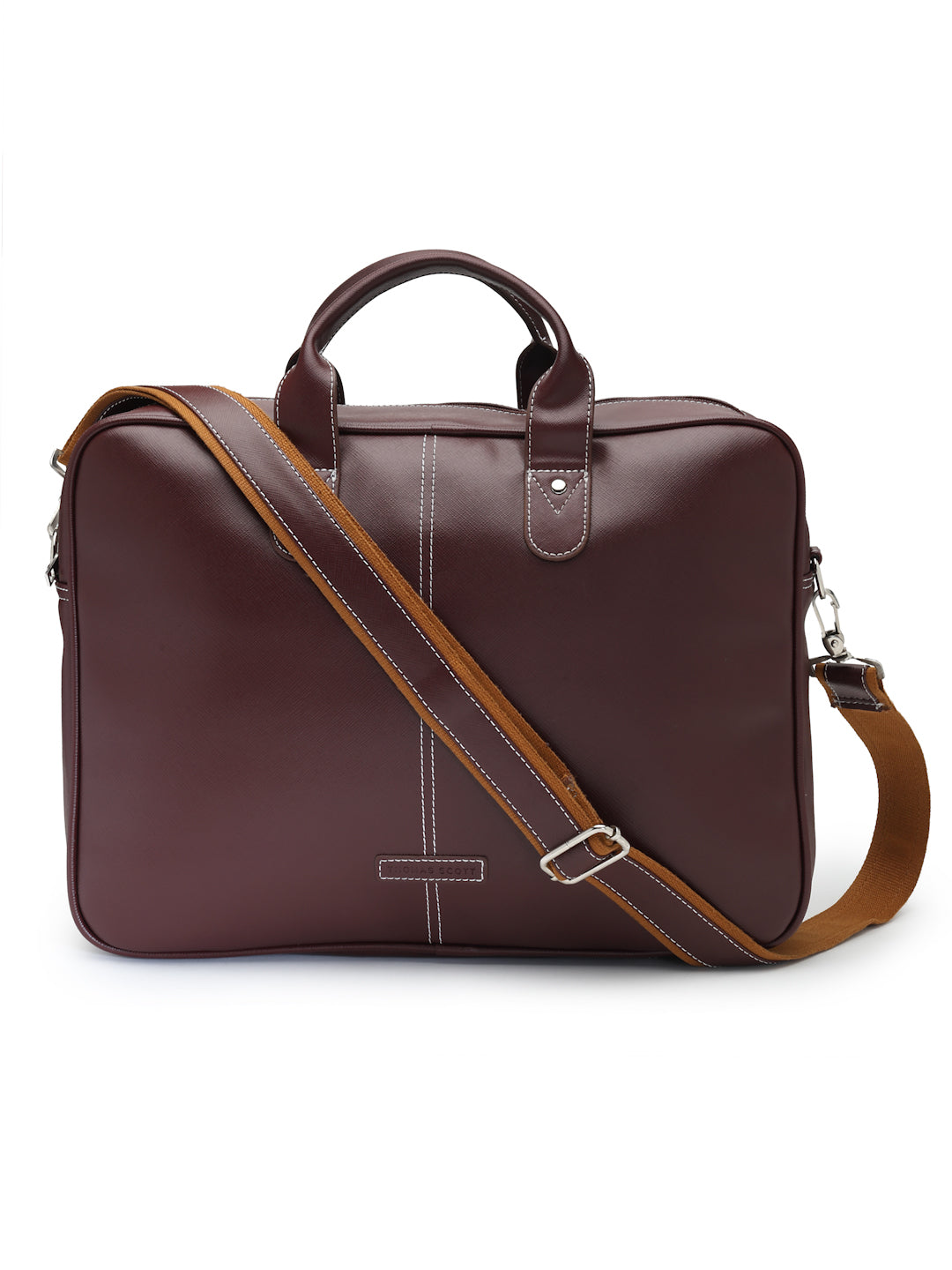 Thomas Scott Men Textured PU Laptop Bag