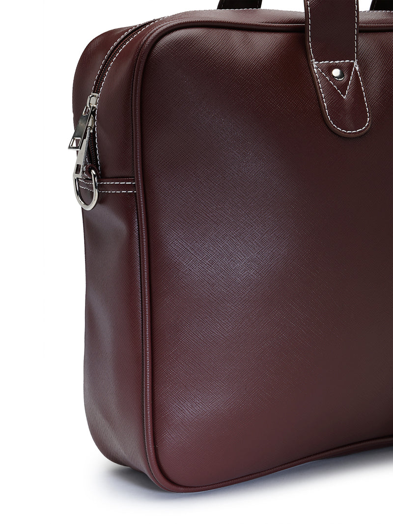 Thomas Scott Men Textured PU Laptop Bag