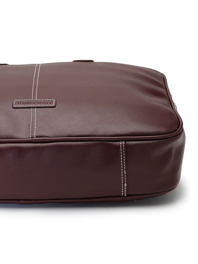 Thomas Scott Men Textured PU Laptop Bag
