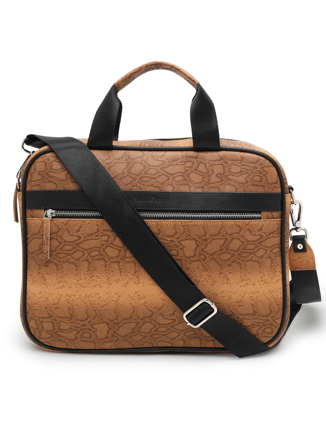 Thomas Scott Men Textured PU Laptop Bag