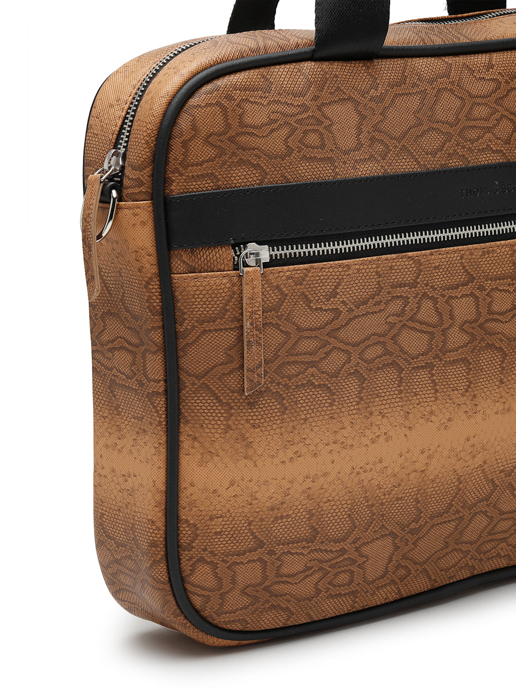 Thomas Scott Men Textured PU Laptop Bag