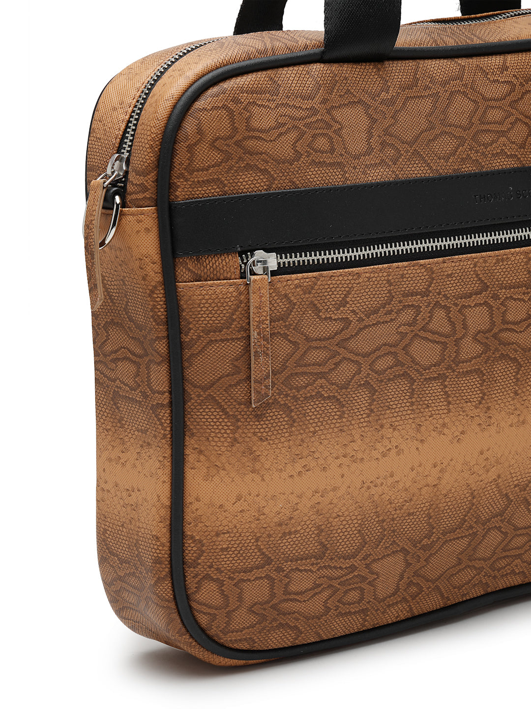 Thomas Scott Men Textured PU Laptop Bag