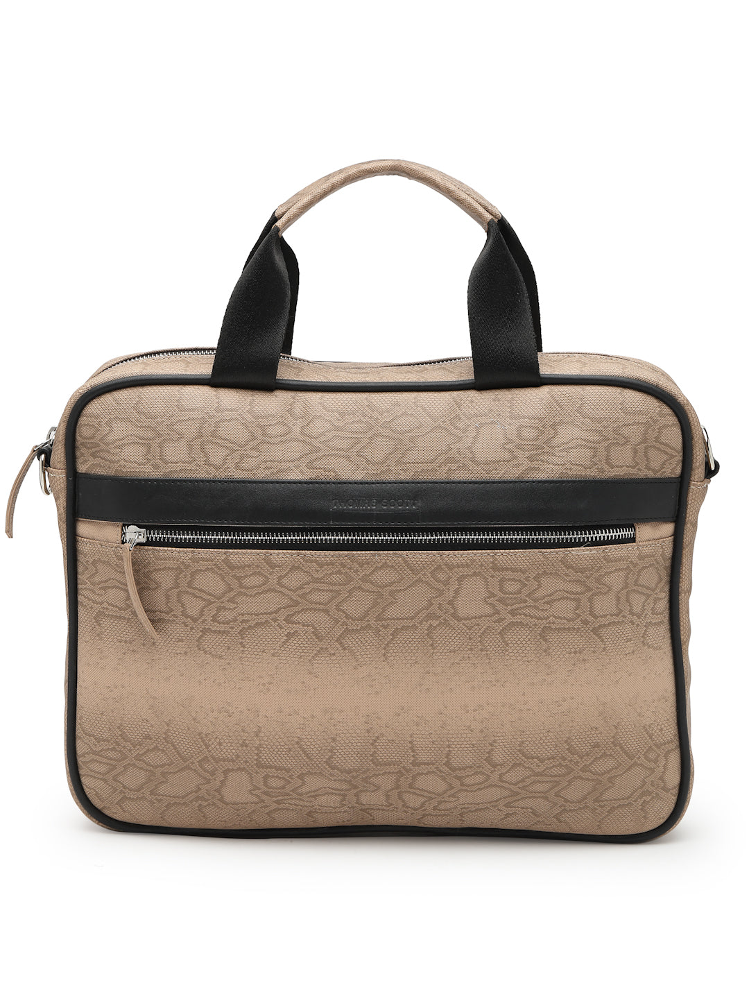 Thomas Scott Men Textured PU Laptop Bag
