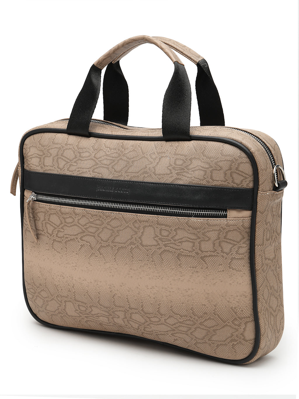 Thomas Scott Men Textured PU Laptop Bag