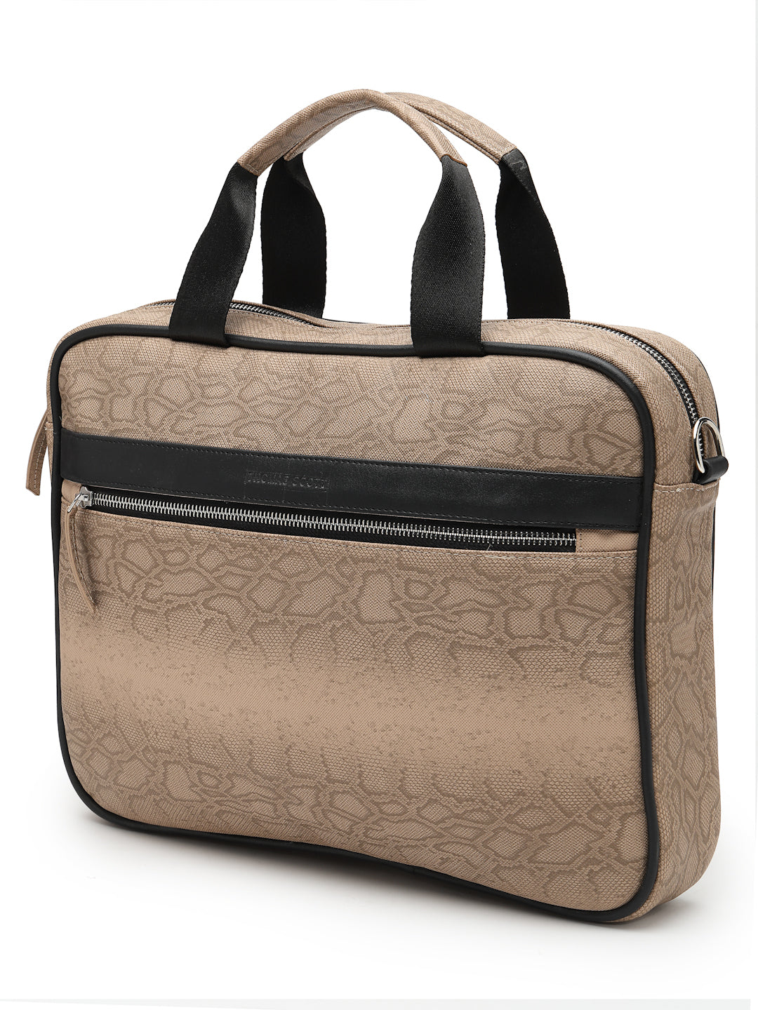 Thomas Scott Men Textured PU Laptop Bag