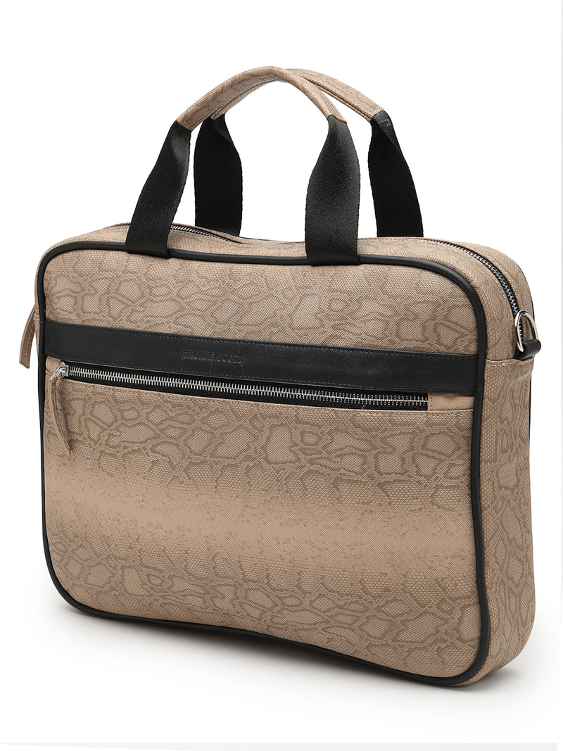 Thomas Scott Men Textured PU Laptop Bag