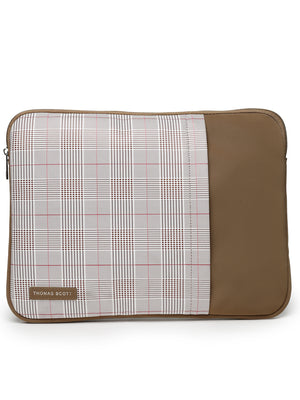 Thomas Scott Men Checked PU Laptop Bag