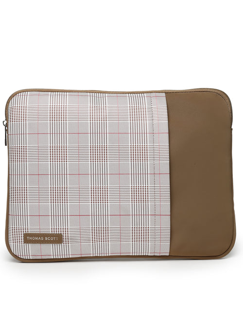 Thomas Scott Men Checked PU Laptop Bag