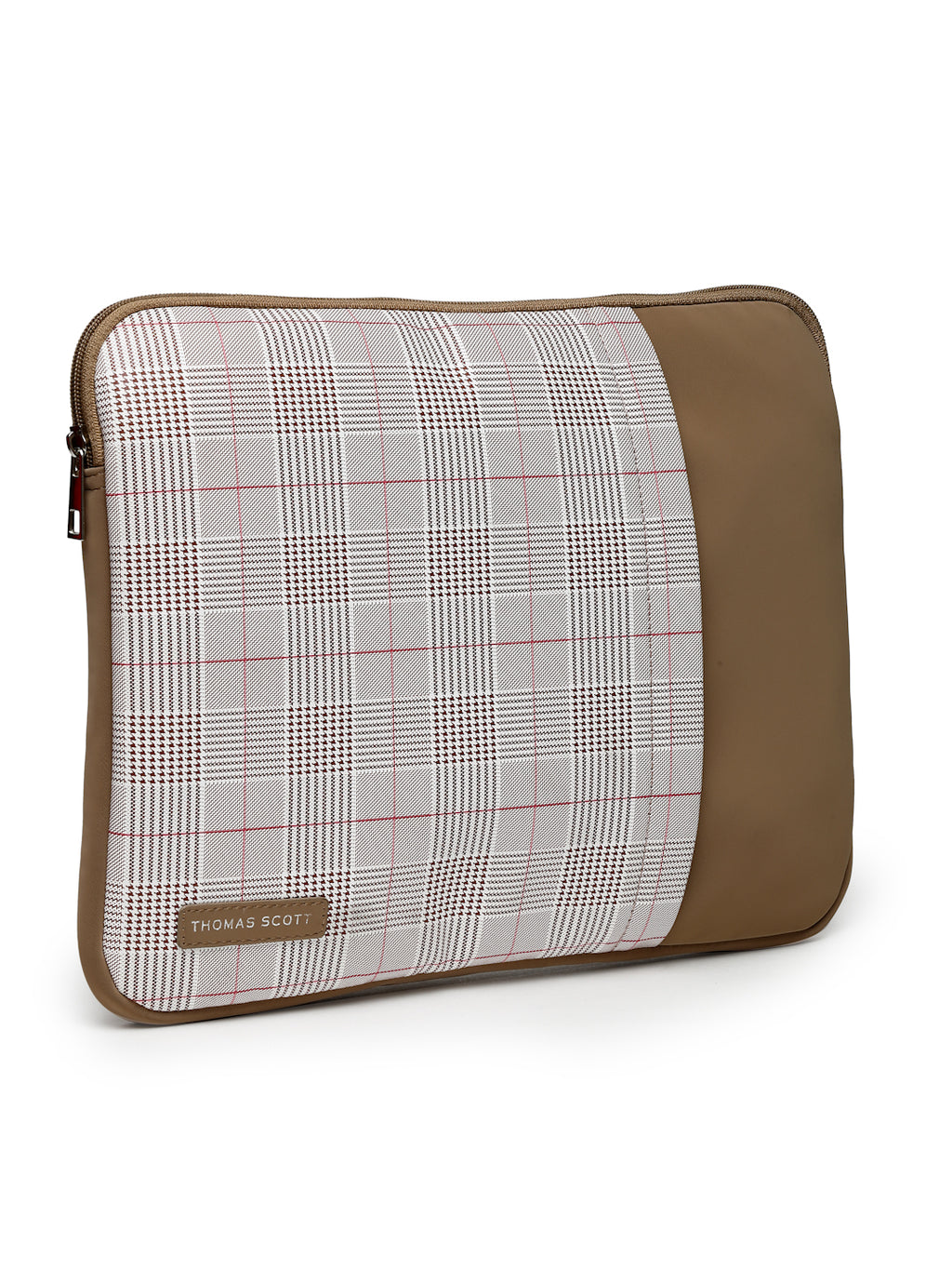 Thomas Scott Men Checked PU Laptop Bag