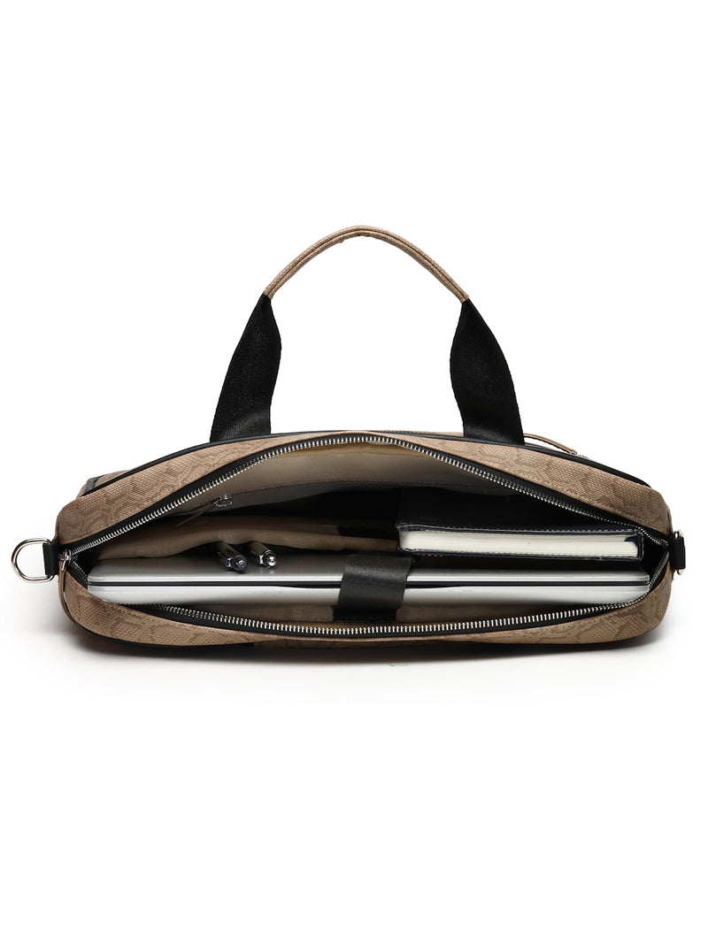 Thomas Scott Men Textured PU Laptop Bag