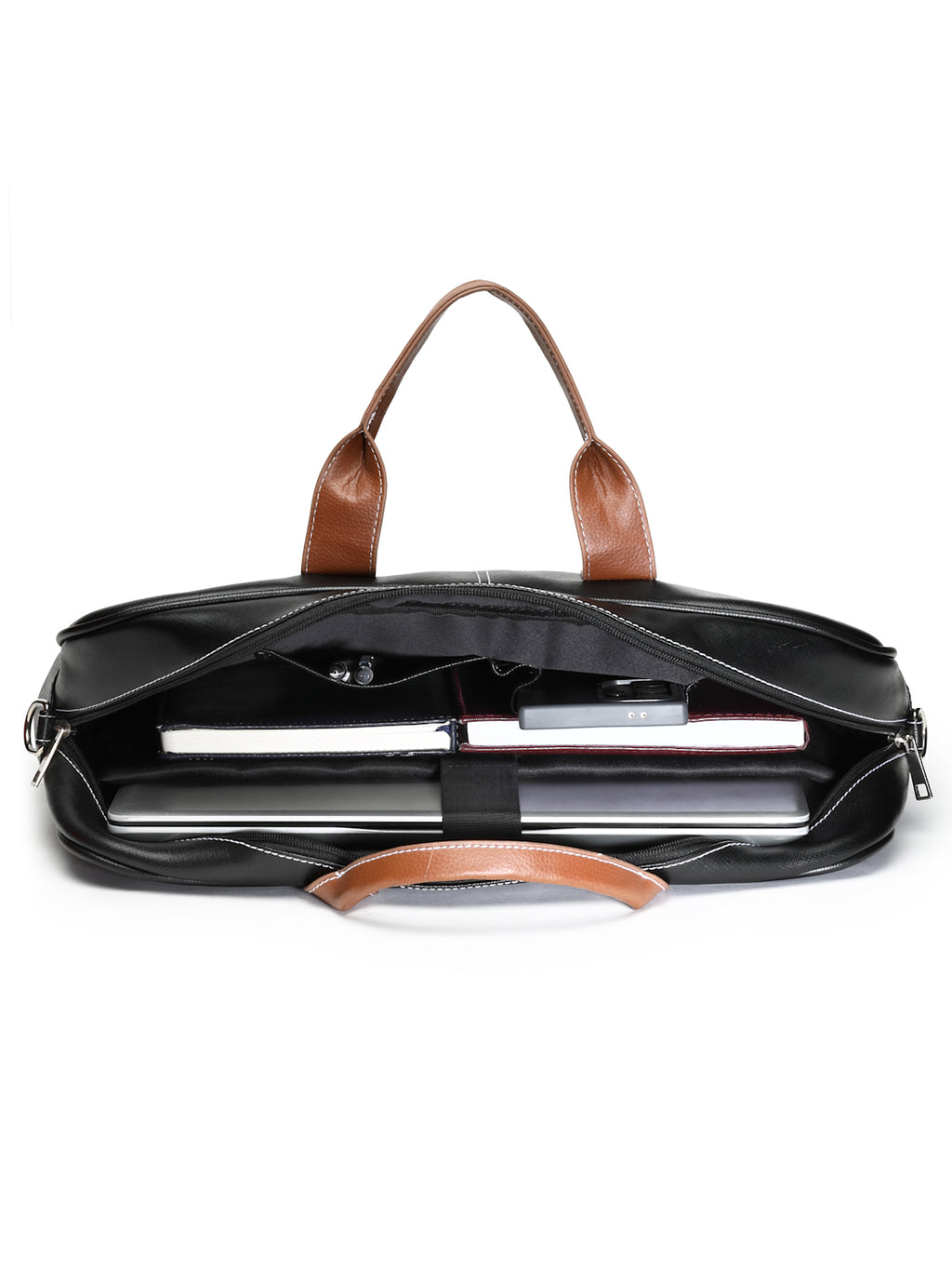 Thomas Scott Men Textured PU Laptop Bag