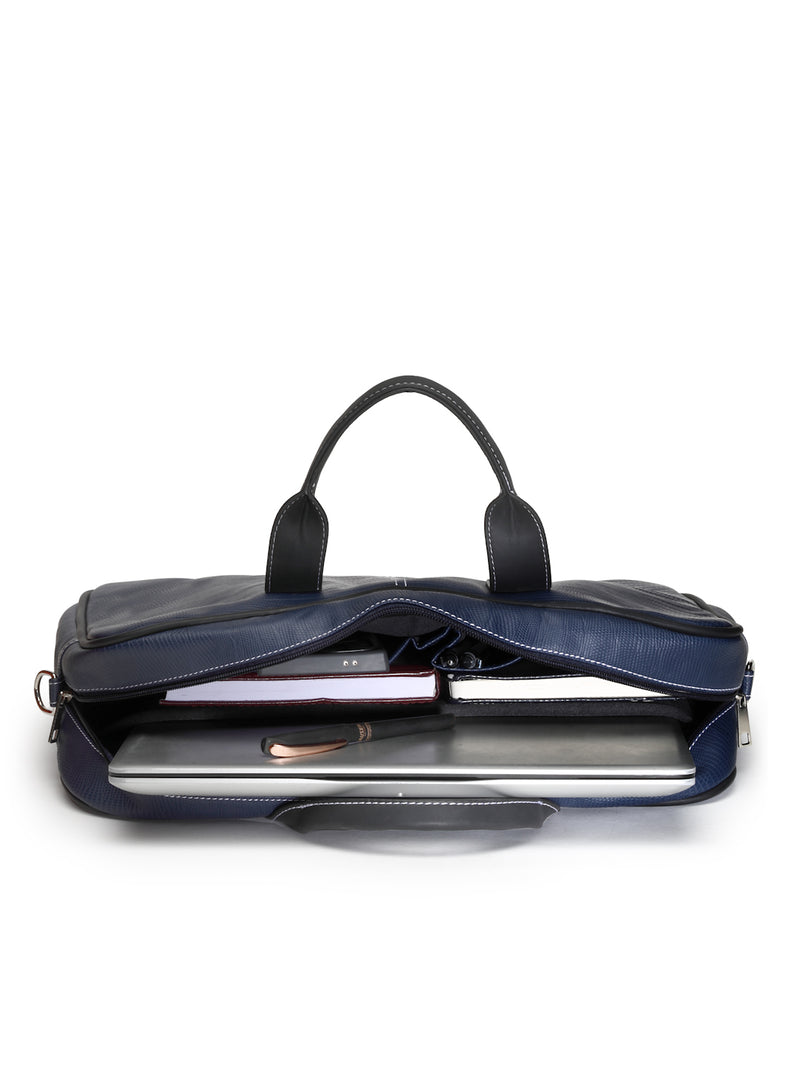 Thomas Scott Men Textured PU Laptop Bag
