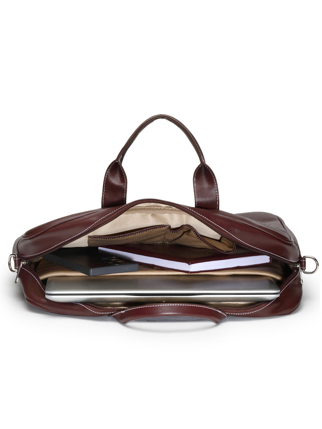 Thomas Scott Men Textured PU Laptop Bag