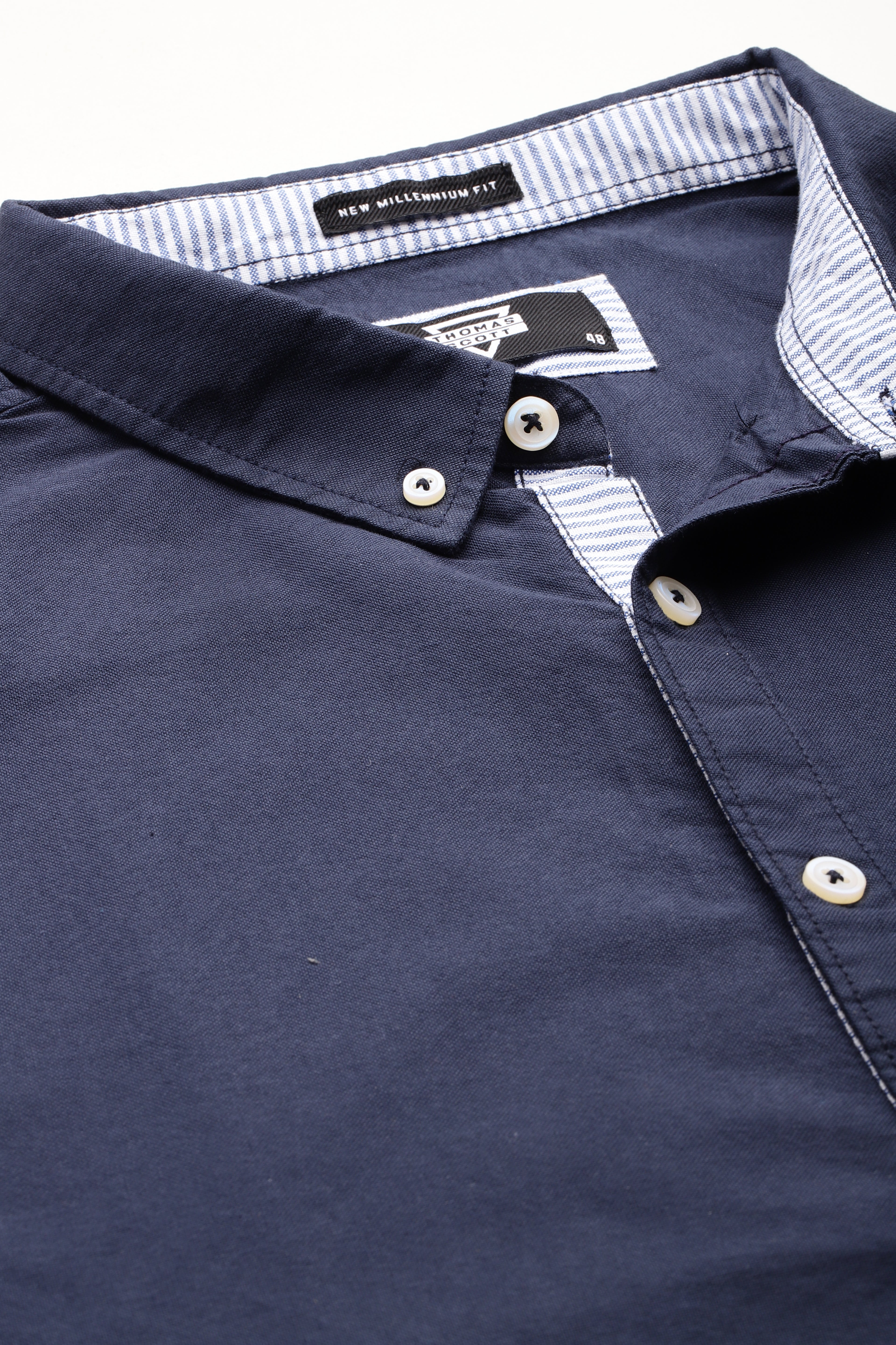 Thomas Scott Men Plus Size Relaxed Pure Cotton Casual Shirt