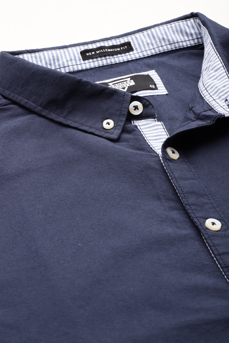 Thomas Scott Men Plus Size Relaxed Pure Cotton Casual Shirt