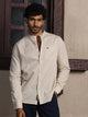 Beige Premium Cotton Linen Slim Fit Opaque Casual Shirt For Men