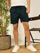 Green Regular Fit Mid-Rise Solid Cotton Shorts For Men