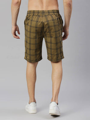 Thomas Scott Men Checked Mid-Rise Slim Fit Shorts