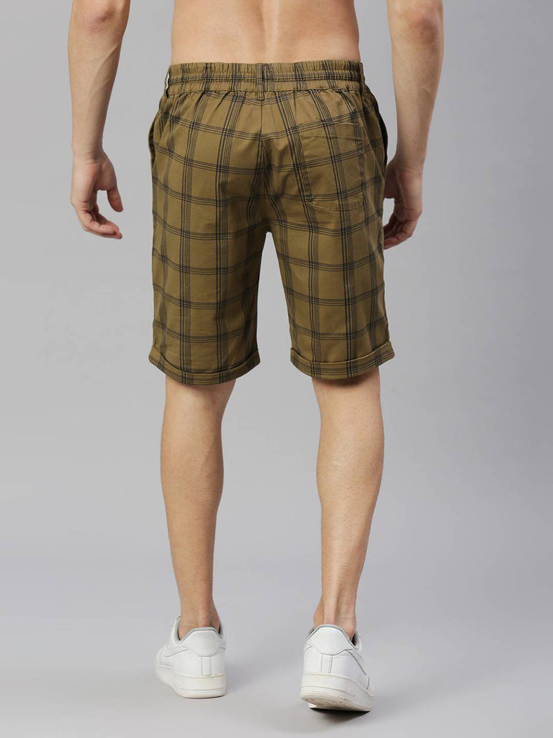 Thomas Scott Men Checked Mid-Rise Slim Fit Shorts