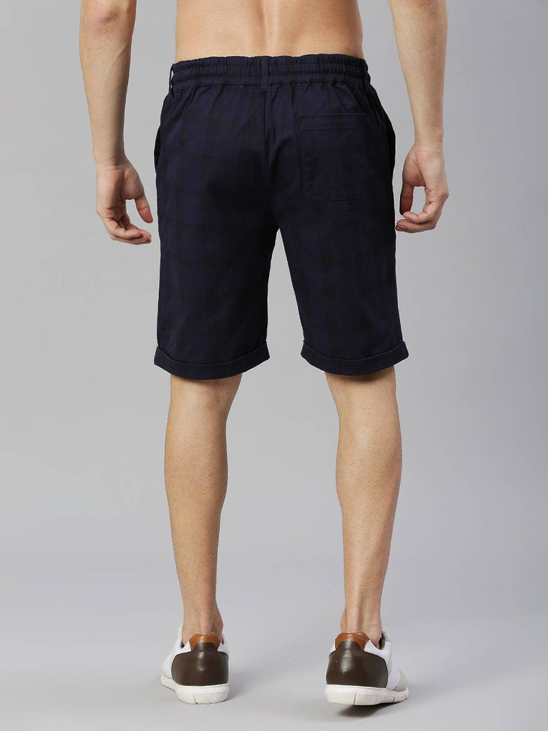 Thomas Scott Men Checked Mid-Rise Slim Fit Sports Shorts