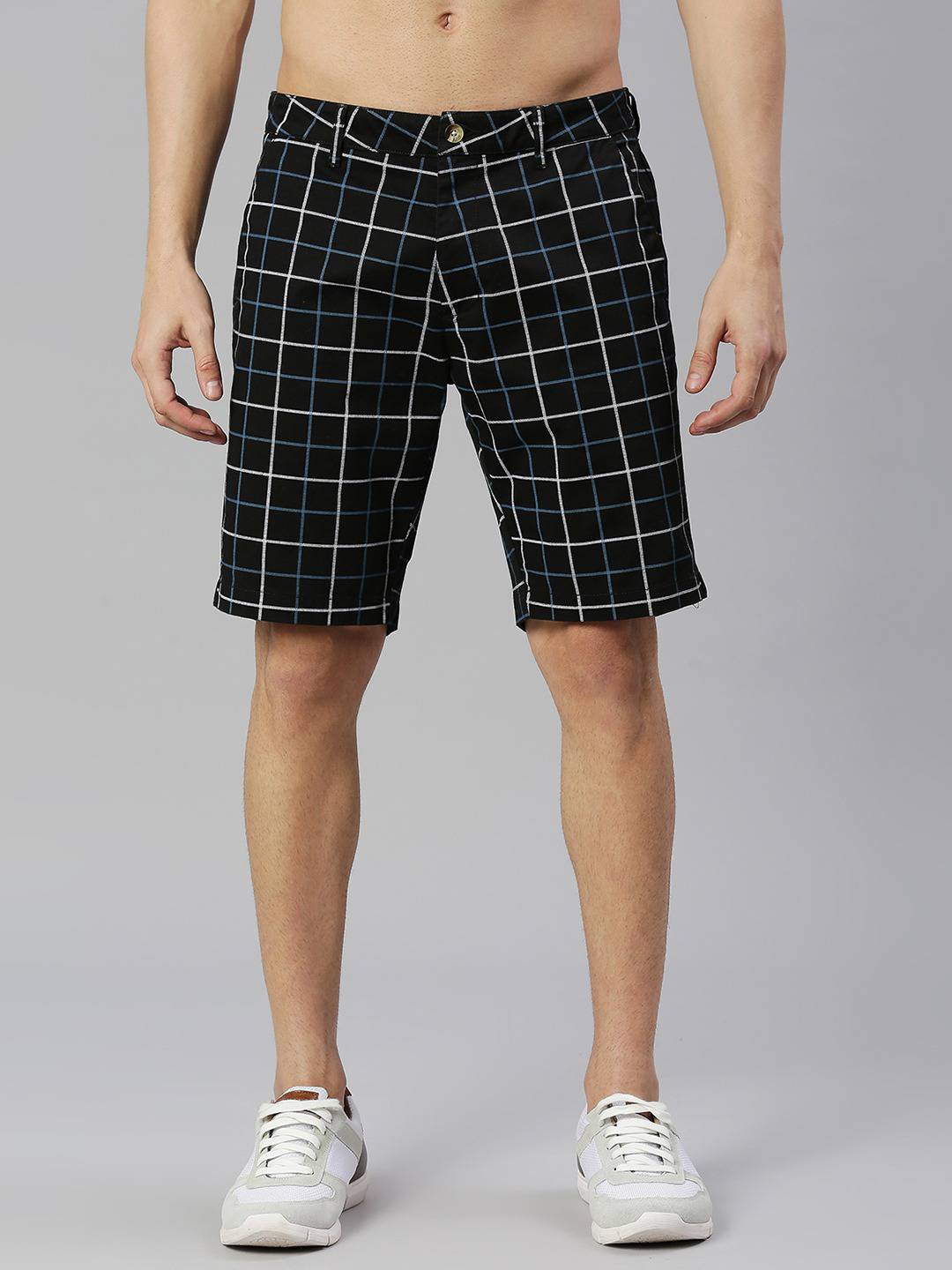 Thomas Scott Men Checked Slim Fit Regular Shorts