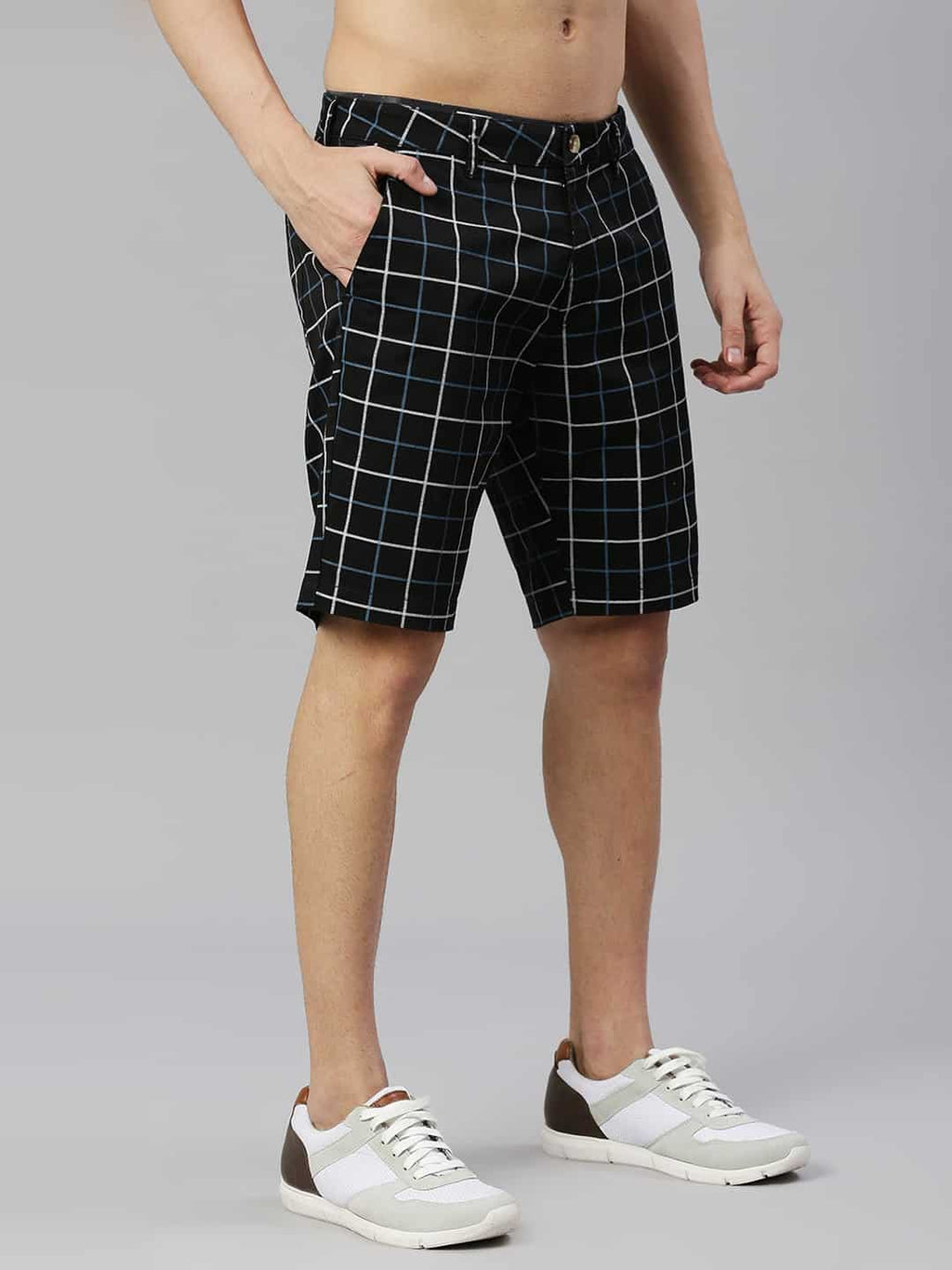 Thomas Scott Men Checked Slim Fit Regular Shorts